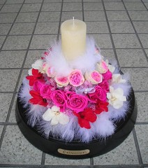 京都府の山本様 ： 薔薇とデンファレのキャンドルアレンジメント♪